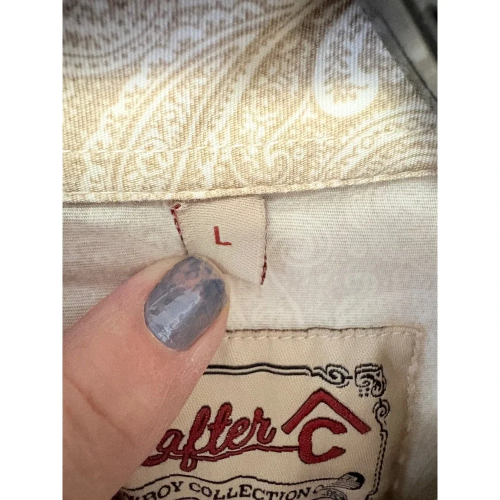 Rafter C Cowboy Quality Paisley Long Sleeve Western Shirt Men's L - Picture 4 of 12